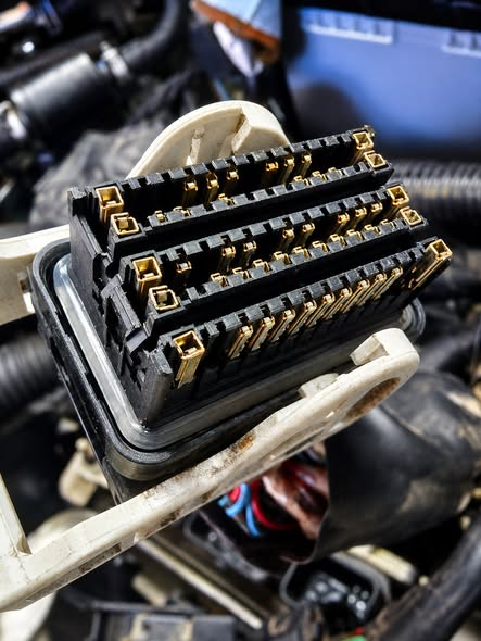 Automotive electrical connector being inspected